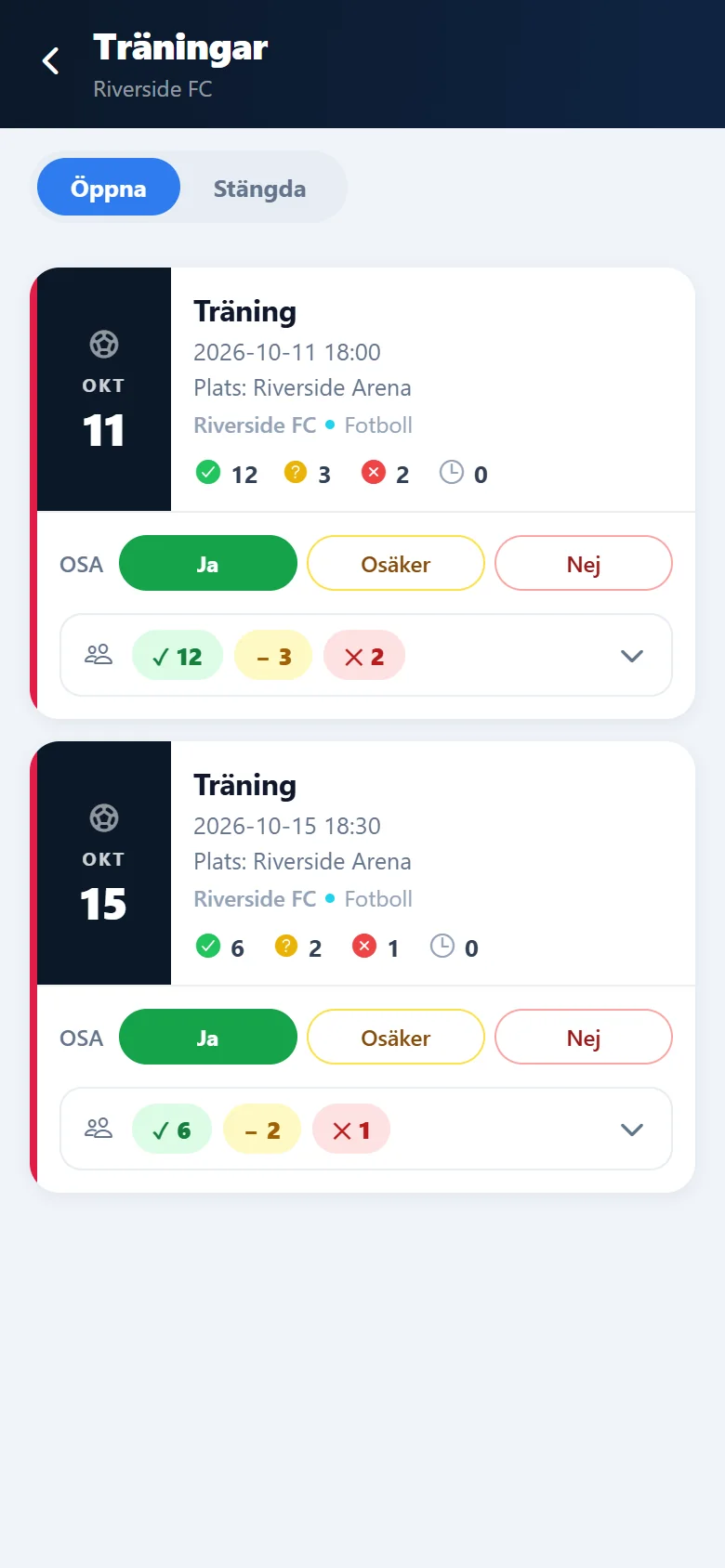 SquadSpace-appen – träningar med OSA